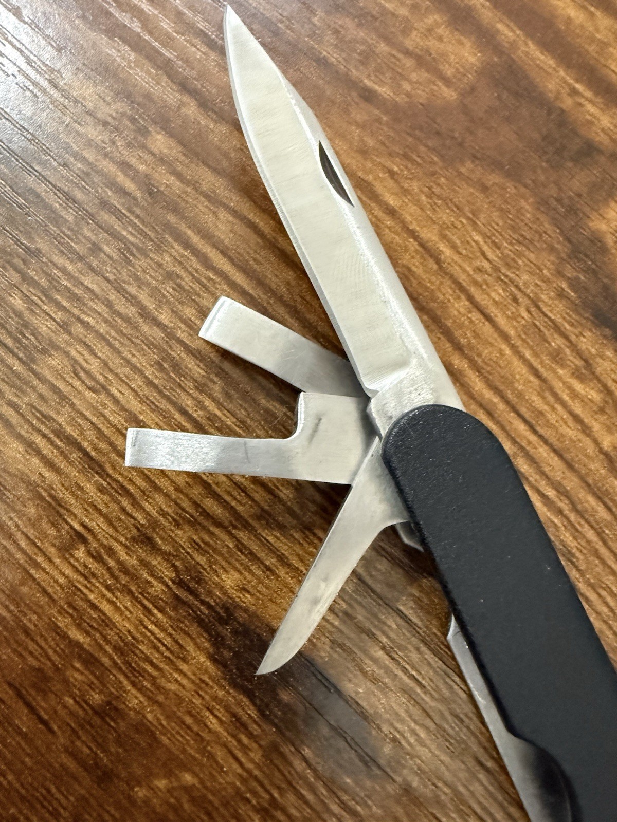 Black Silver Stainless Steel Multi-Tool with Pliers Knife Saw Ergonomic Handle