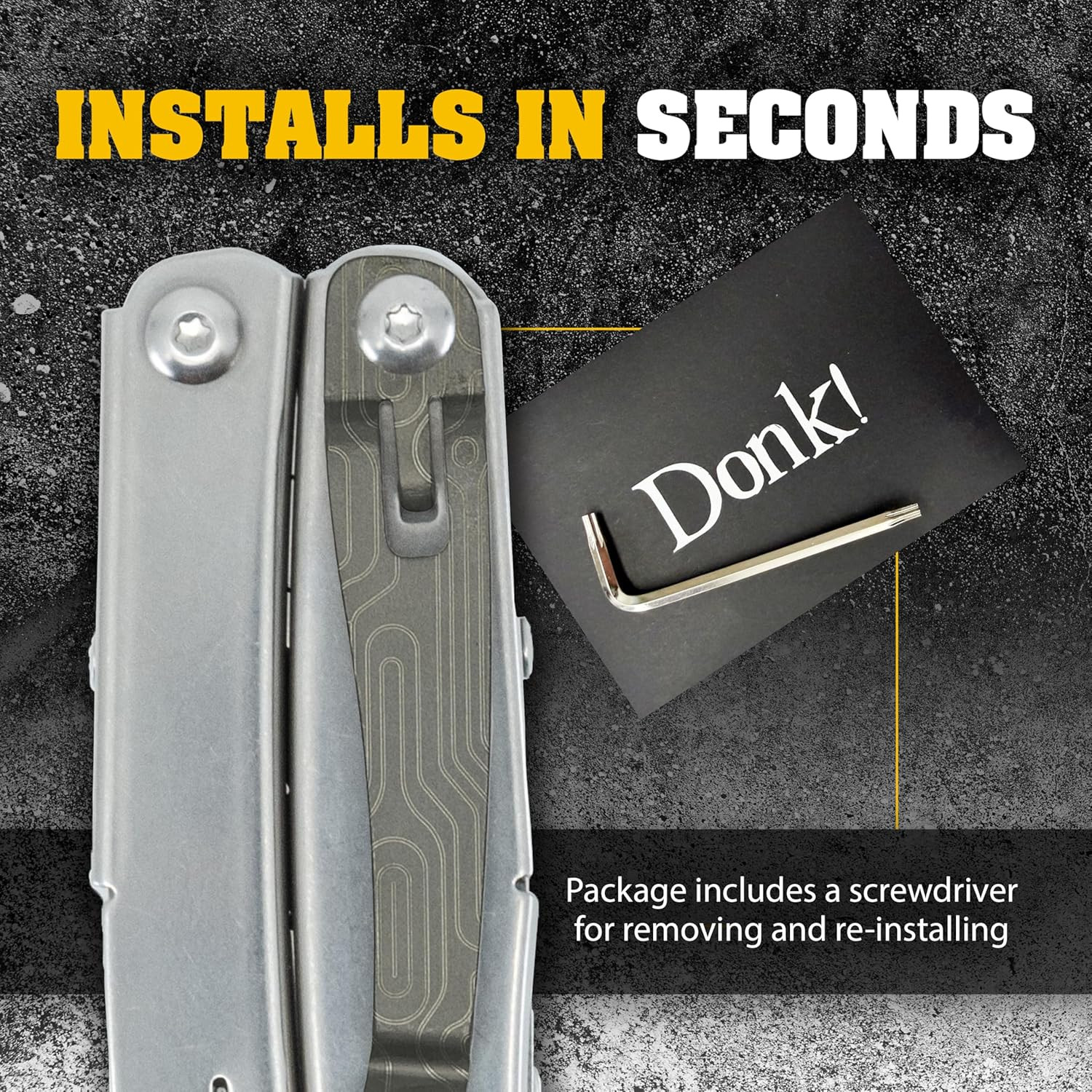 Donk! Titanium Pocket Clip. Made for Leatherman Wingman & Leatherman Sidekick. 5