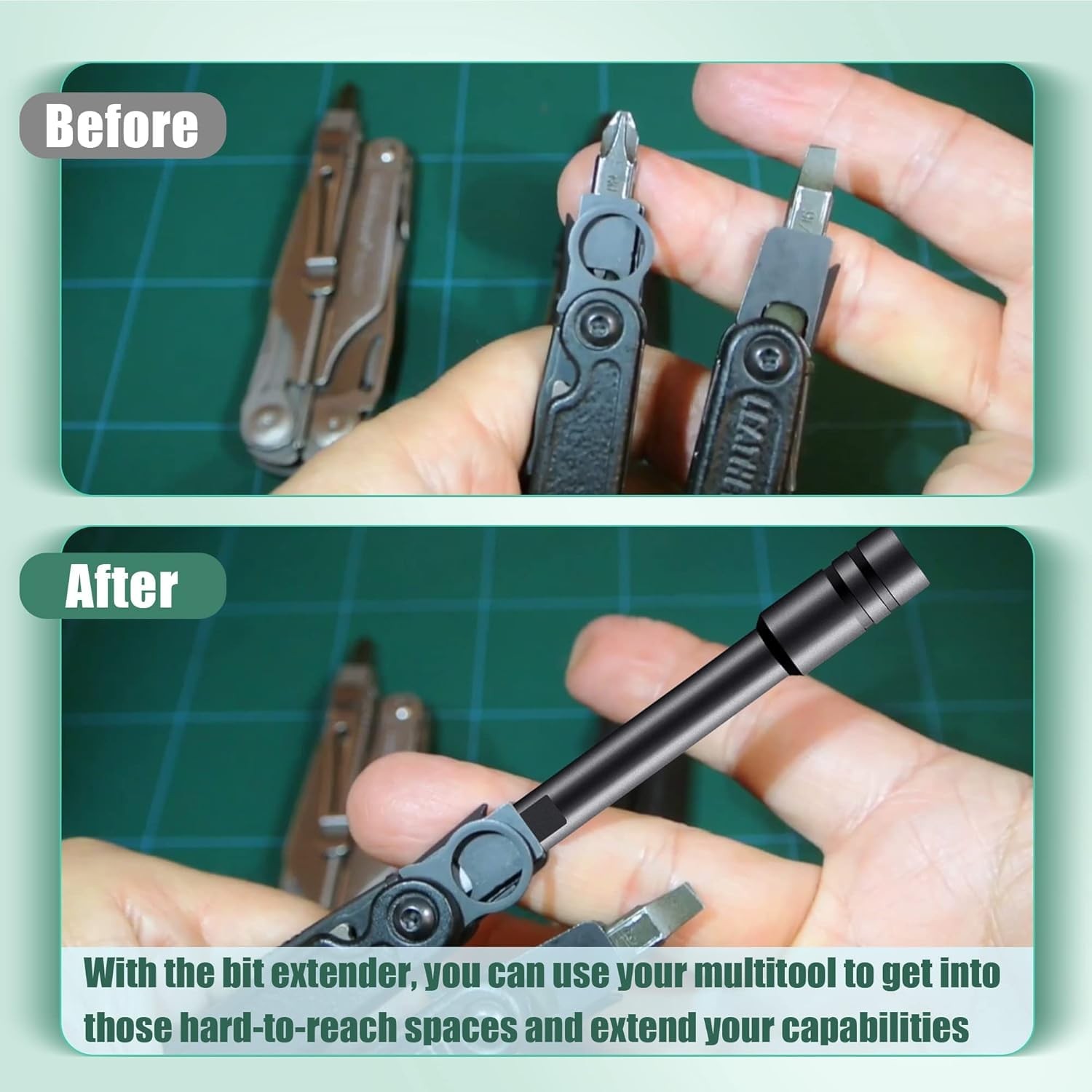 Bit Driver Extender Add-On Accessory for Multi-Tools,1/4″ Hex Bits Adapter