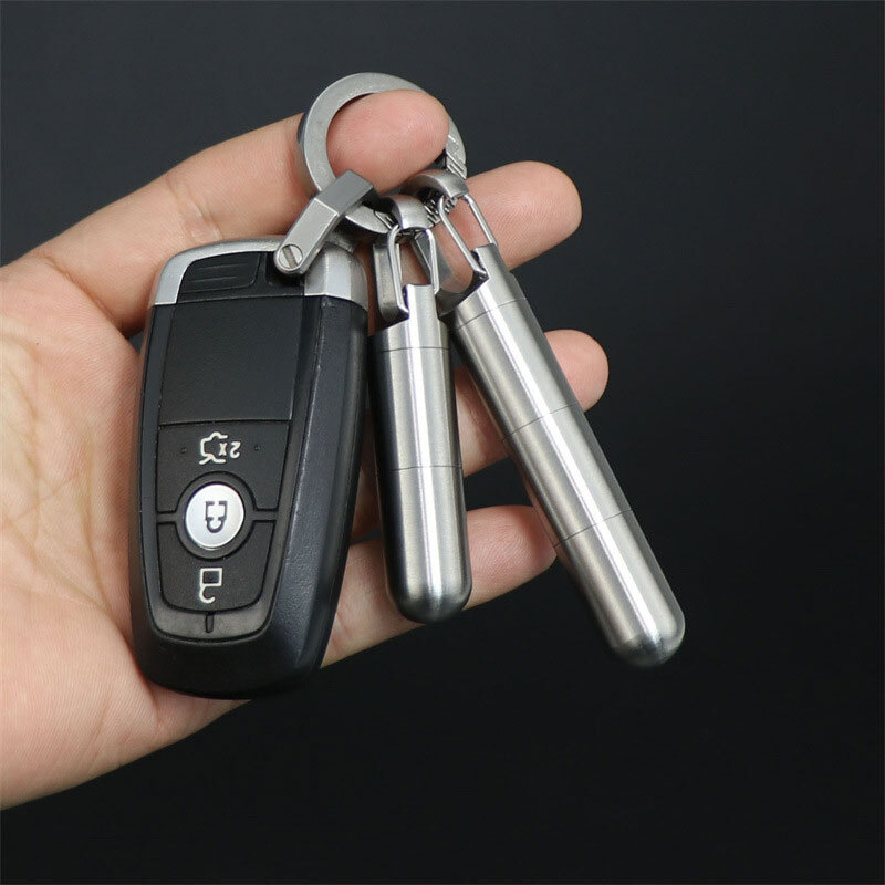 Outdoor Multilayer Waterproof Pill Case Key Chain Capsule Seal Container Box EDC