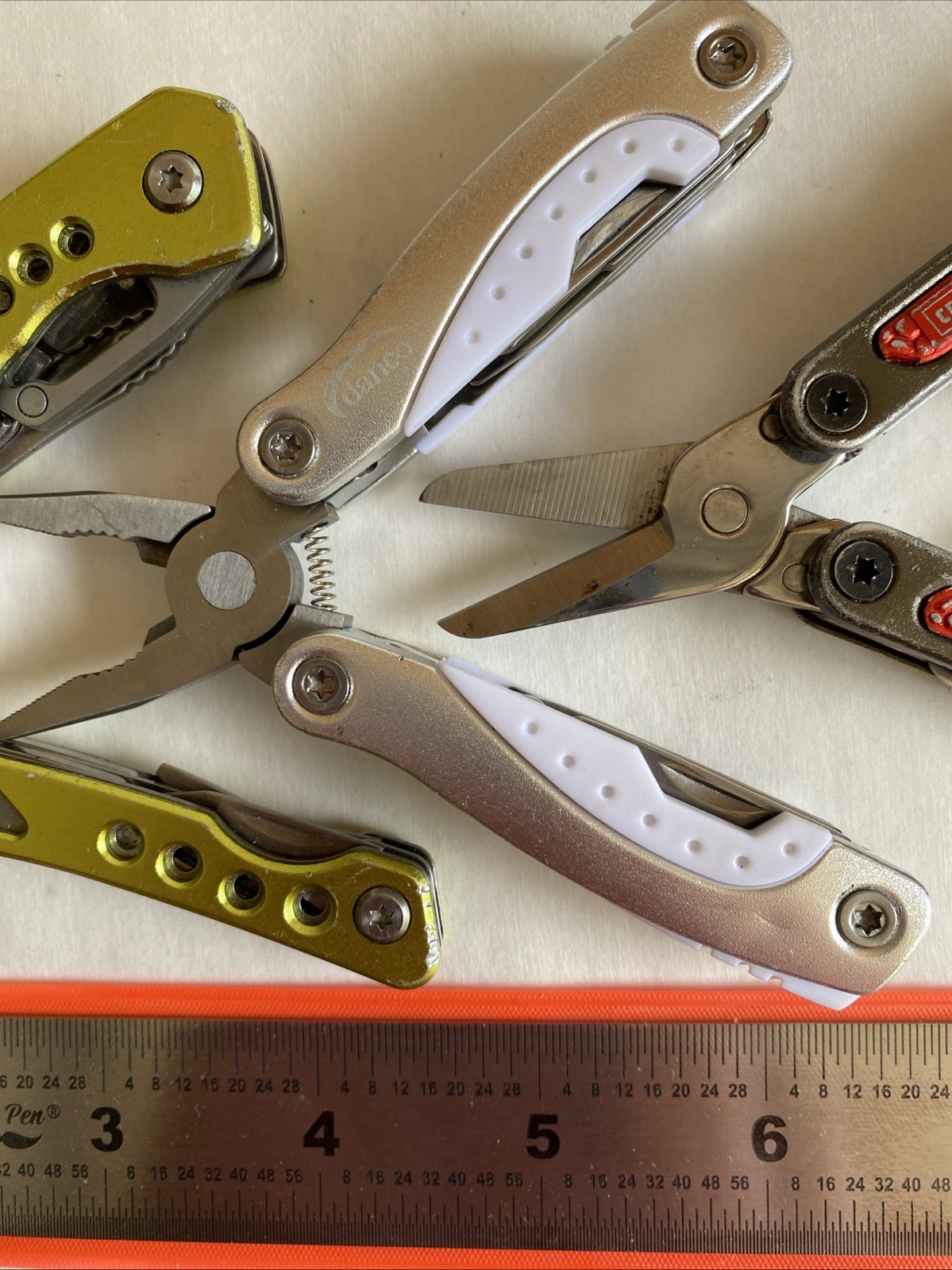 Lot Of 4 Small Multitools Danco Craftsman Brookstone Guidesman Blue Red White