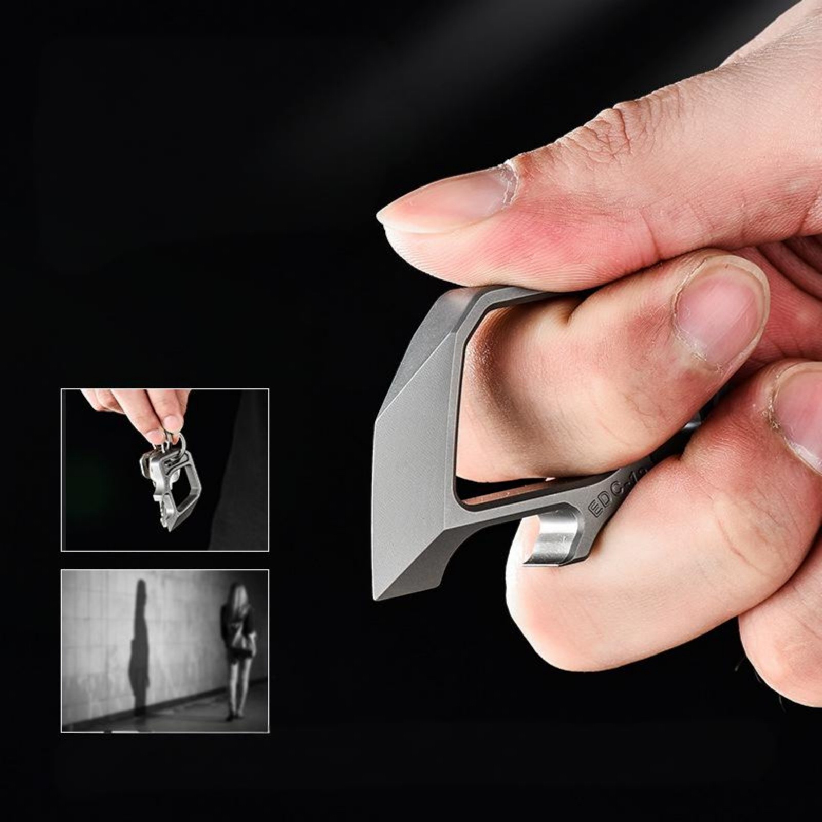 Titanium Alloy EDC Pry Bar Mutli Tool Bottle Opener Keychain Outdoor Gear