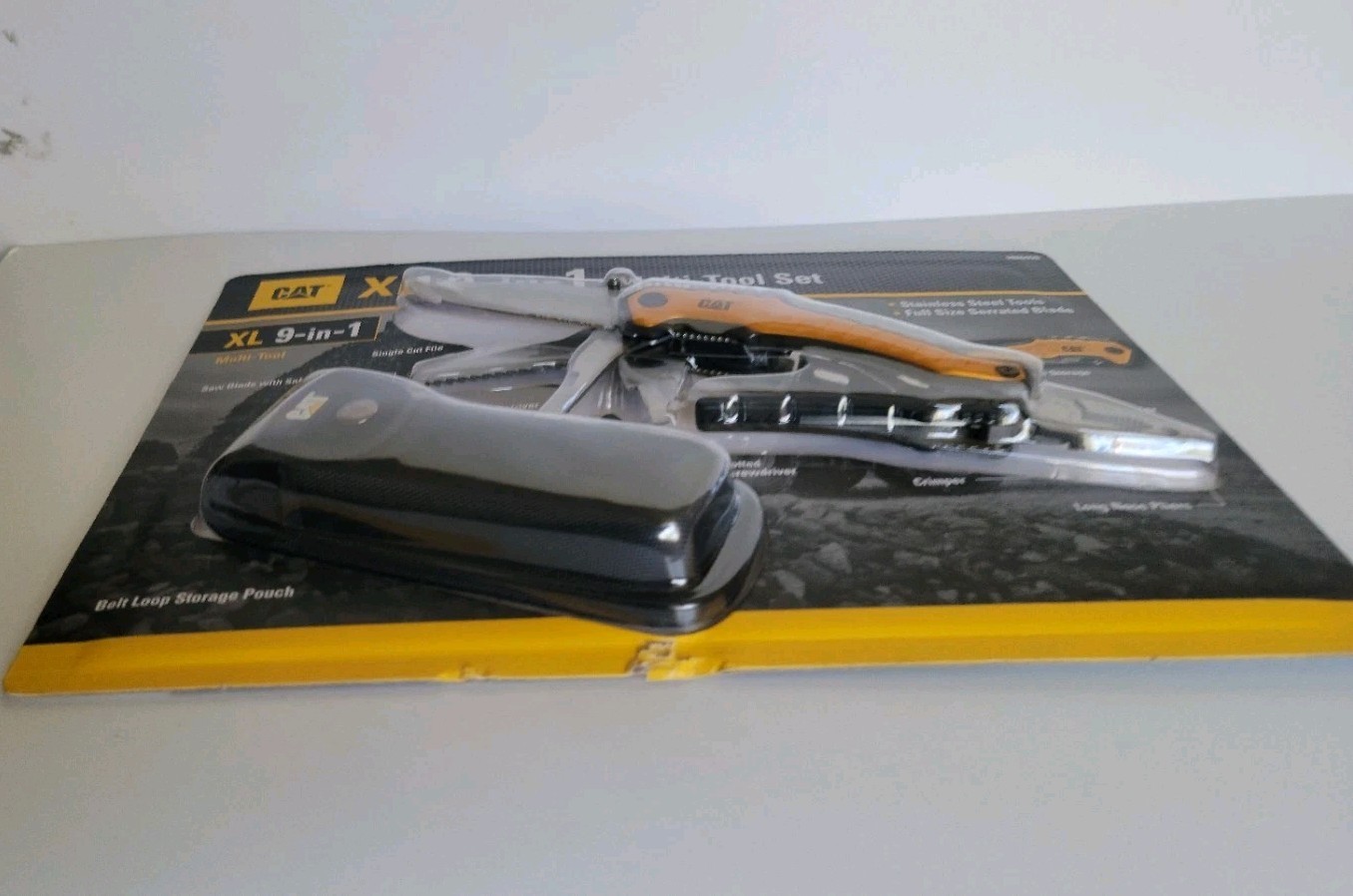 CAT XL 9-in-1 Multi-Tool Set, Stainless Steel. with Belt Loop Storage Pouch 7″