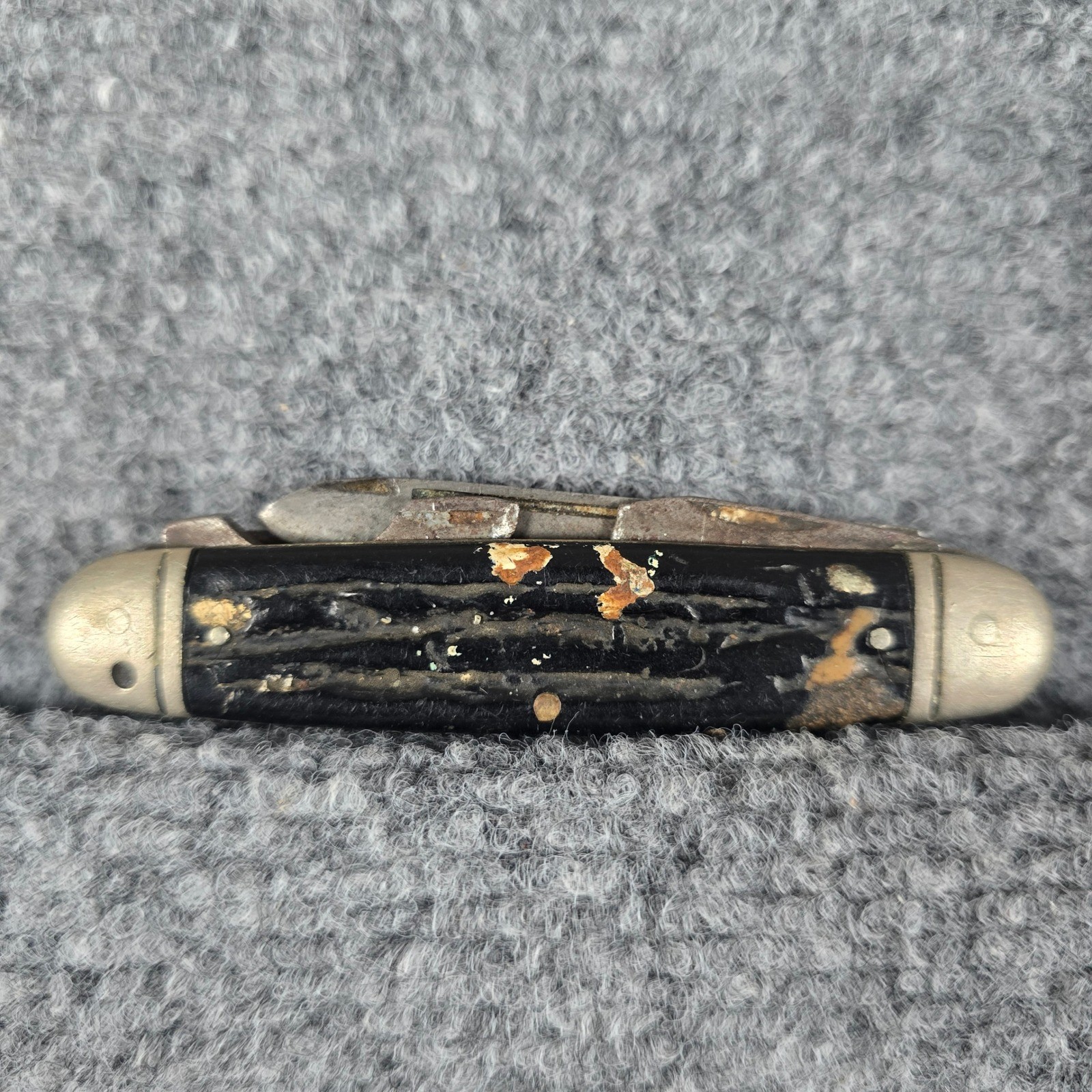 Vintage Multi Tool Pocket Knife Black Handle EDC Utility Camping Repair Tool