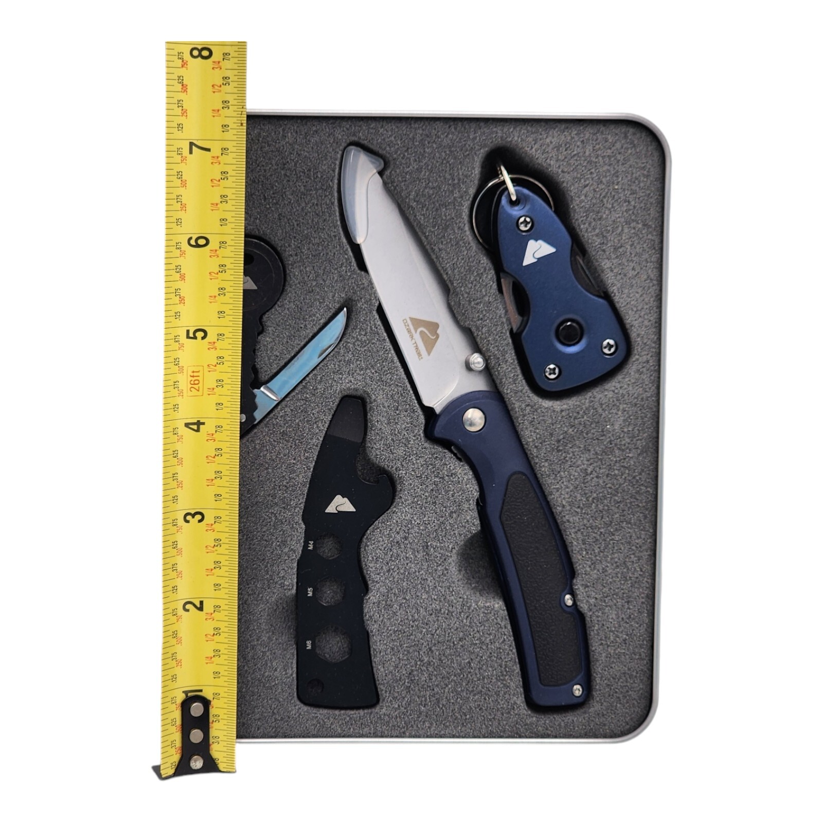 Ozark Trail Four Piece Combo Knife Set Keychain Pocketknife Tin