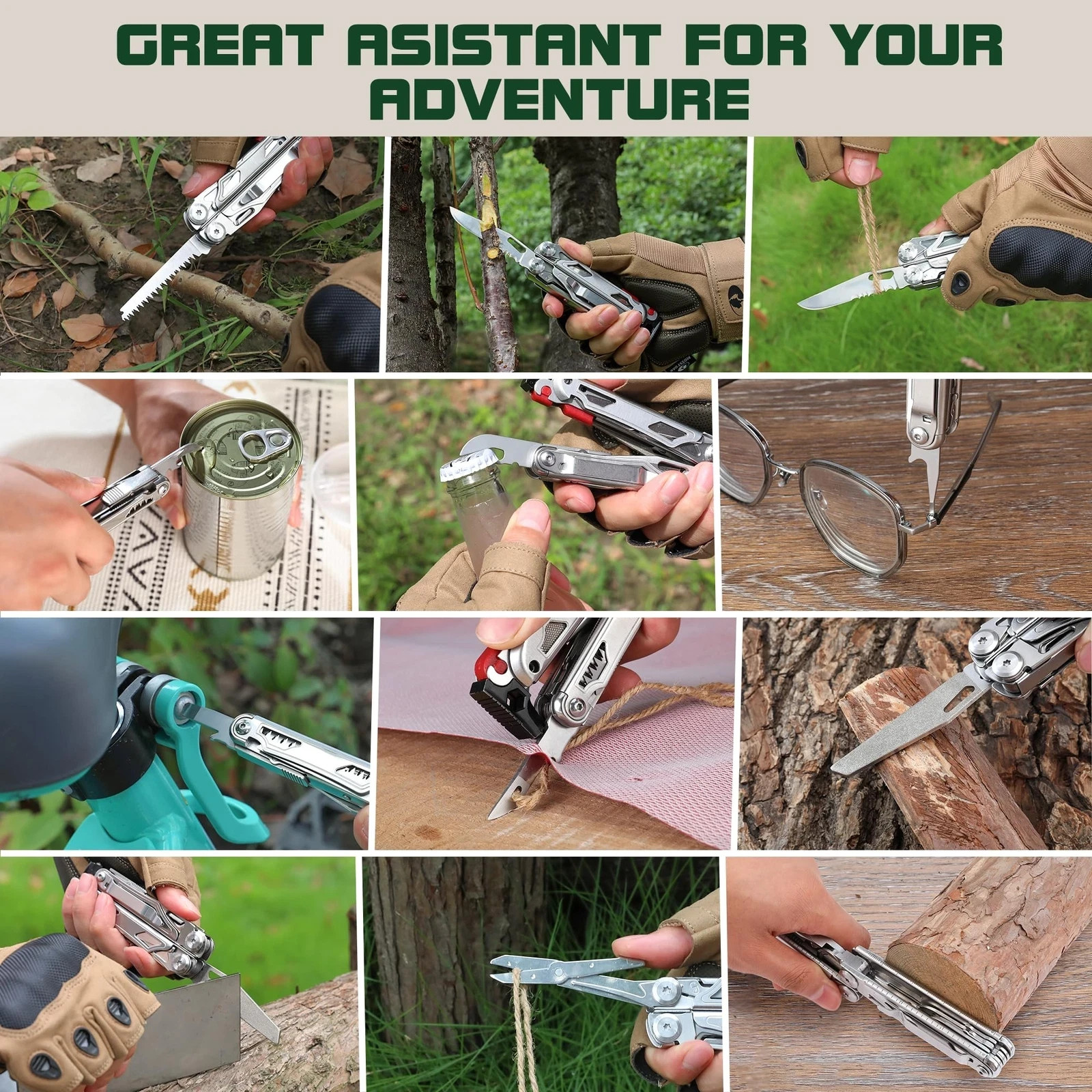 MOSSY OAK 19-in-1 Folding Multitool Pliers Pocket Tools Survival Tool withSheath