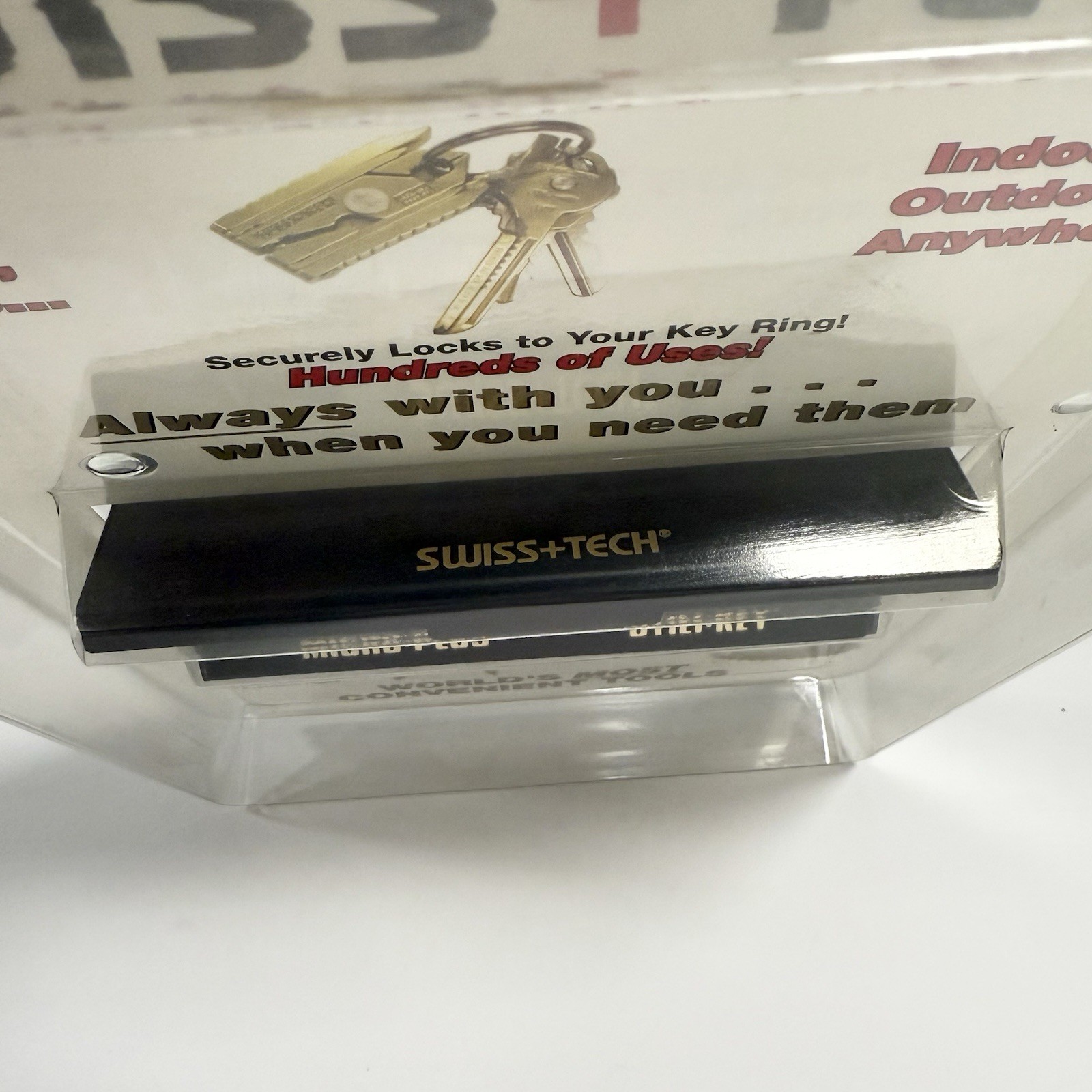 SWISS+TECH Gold Tone Micro-Plus & Utili-Key Ring Multi Tool Set New Sealed NOS