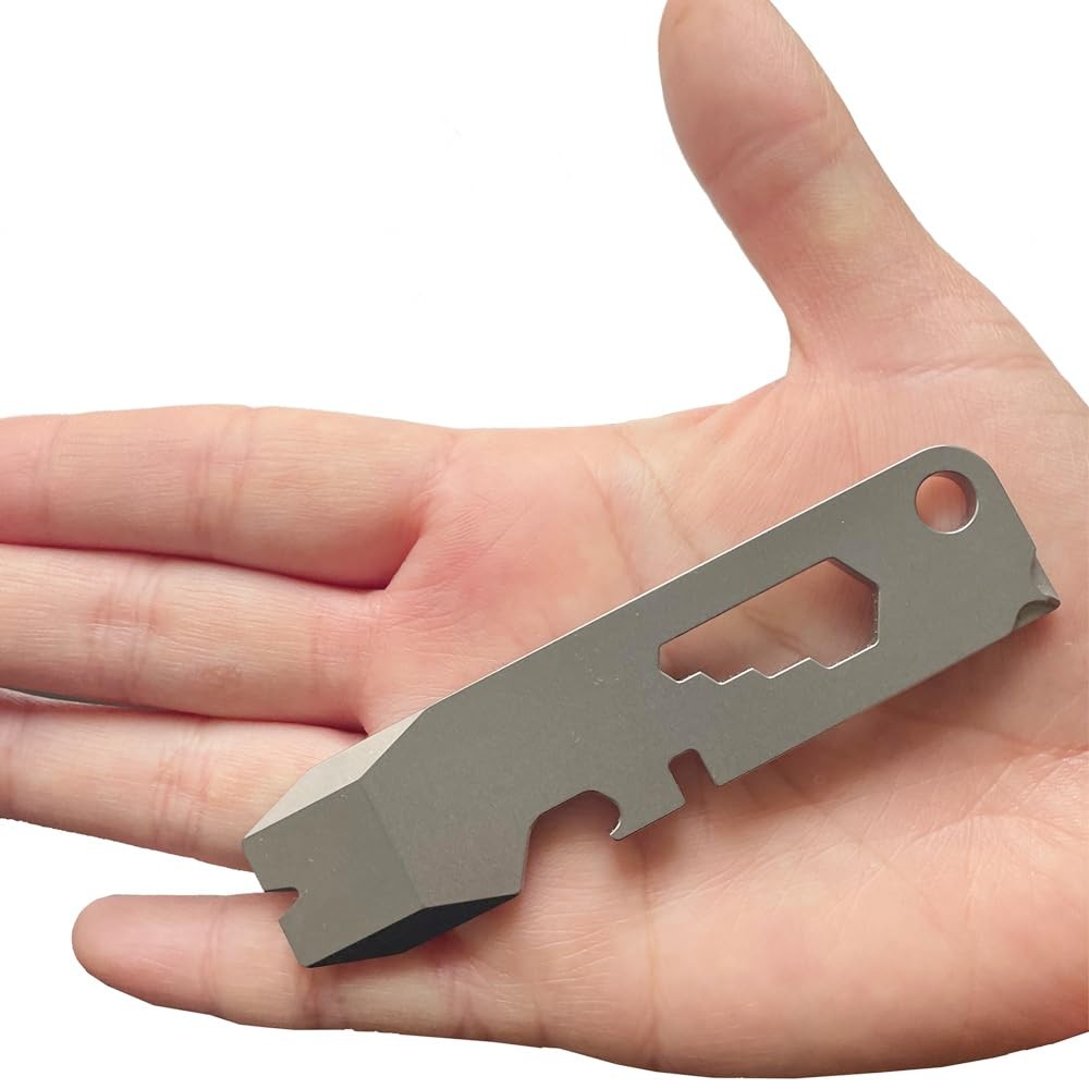 Titanium Mini Pry Bar Keychain with Bottle Opener Portable Outdoor Multi Tool