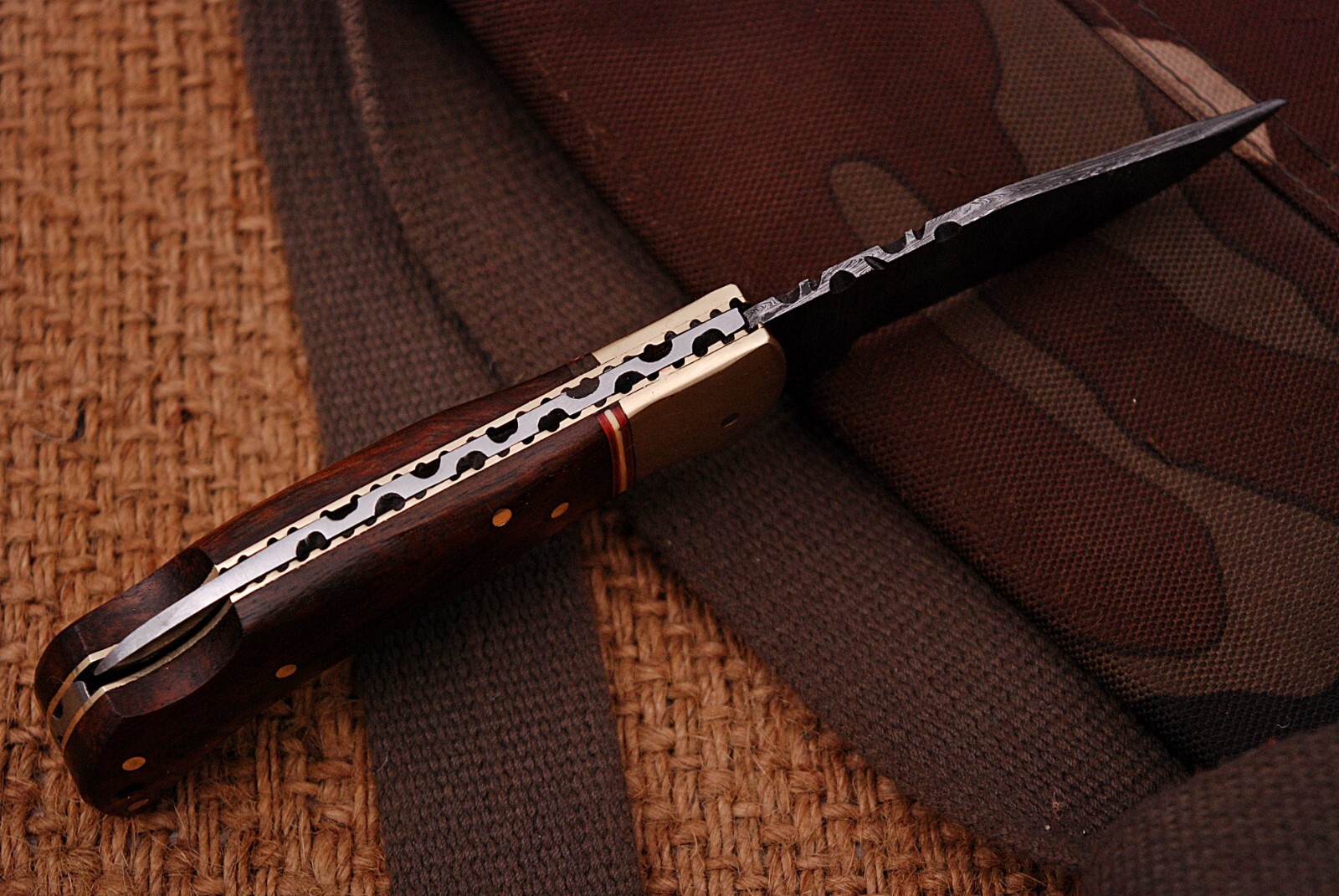 Damascus knives HANDMADE FOLDING BLADE POCKET KNIFE GRIP HANDLE LOCKBACK X420