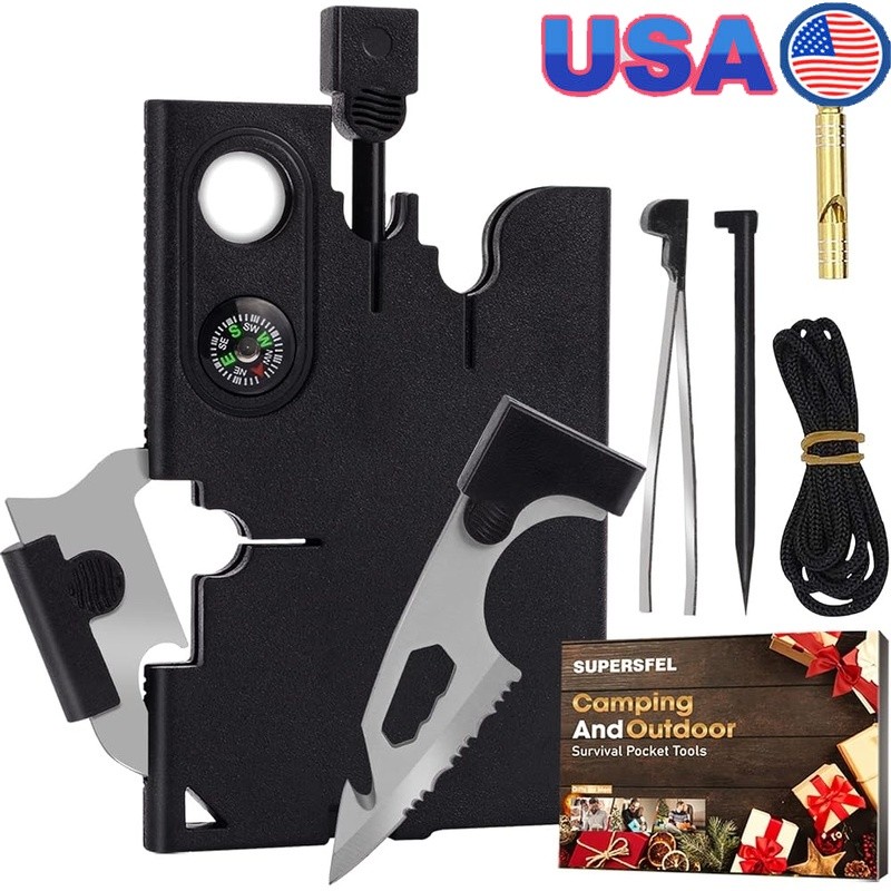 Multifunctional Tool Card Set Gift Box Emergency Survival Kit Men Women New
