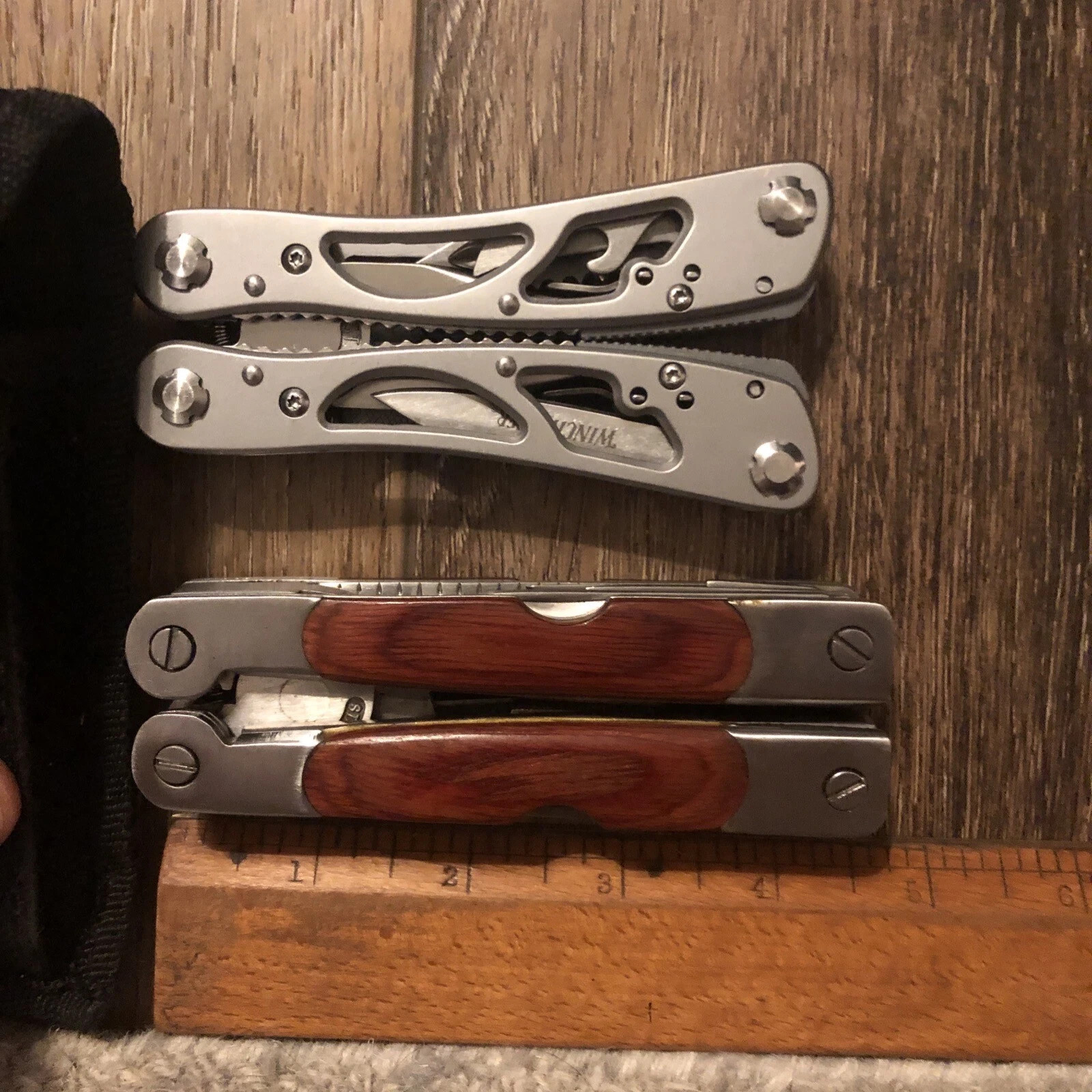 Lot of 2 Winchester Multi-Tools: Winframe & 2CR Wood Handle with Sheaths & Bits