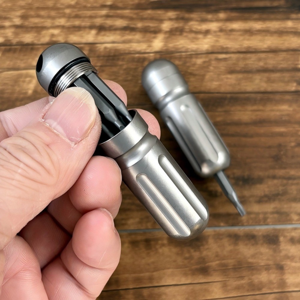 Screwdriver Bit Set with Waterproof Titanium Organizer Holder Magnetic EDC Tools