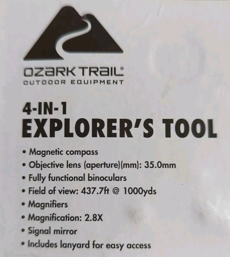 Ozark Trail 4 in 1 Explorer’s Tool Compass Binoculars Signal Mirror Magnifiers24