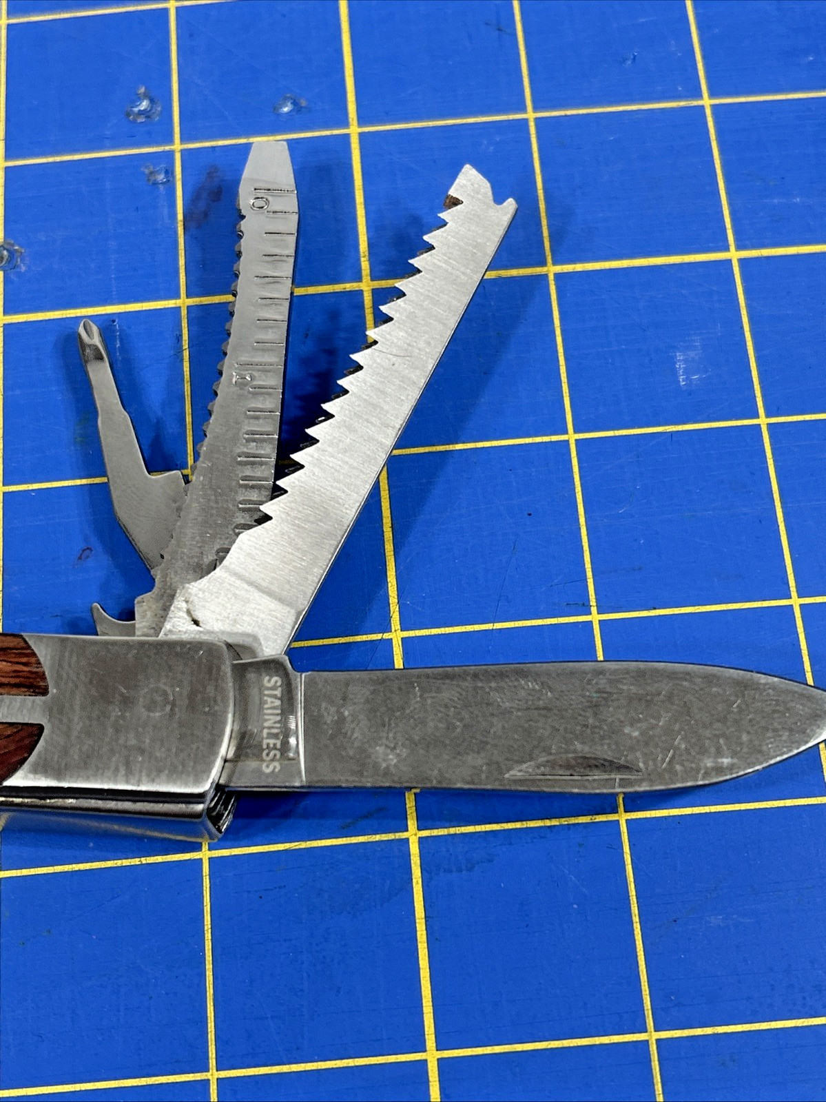 Sheffield Multi Tool Hatchet Axe Folding Knife Saw Blade Stainless with Sheath