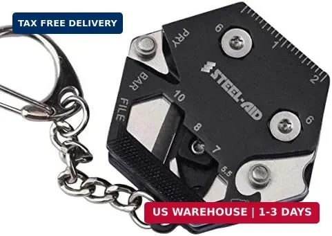 Multitool Card Key Chain – Hexagonal Kit with Micro Screw Driver Set, Bottle Ope