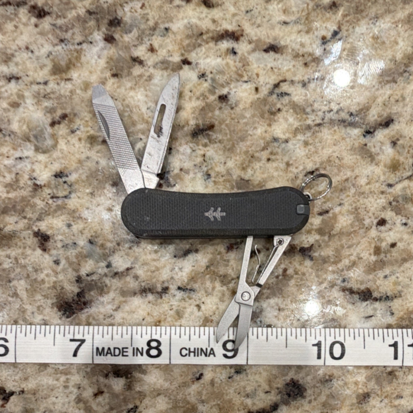 Swisstech Huckberry Multi-Tool Stainless Steel Knife Scissors File Keychain