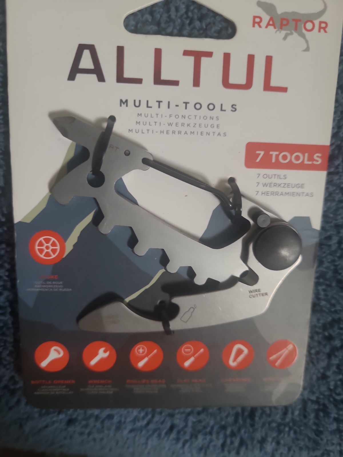 KeySmart AllTul Raptor Multi-tool for Keyring 7 Tools Stainless Steel (NEW)