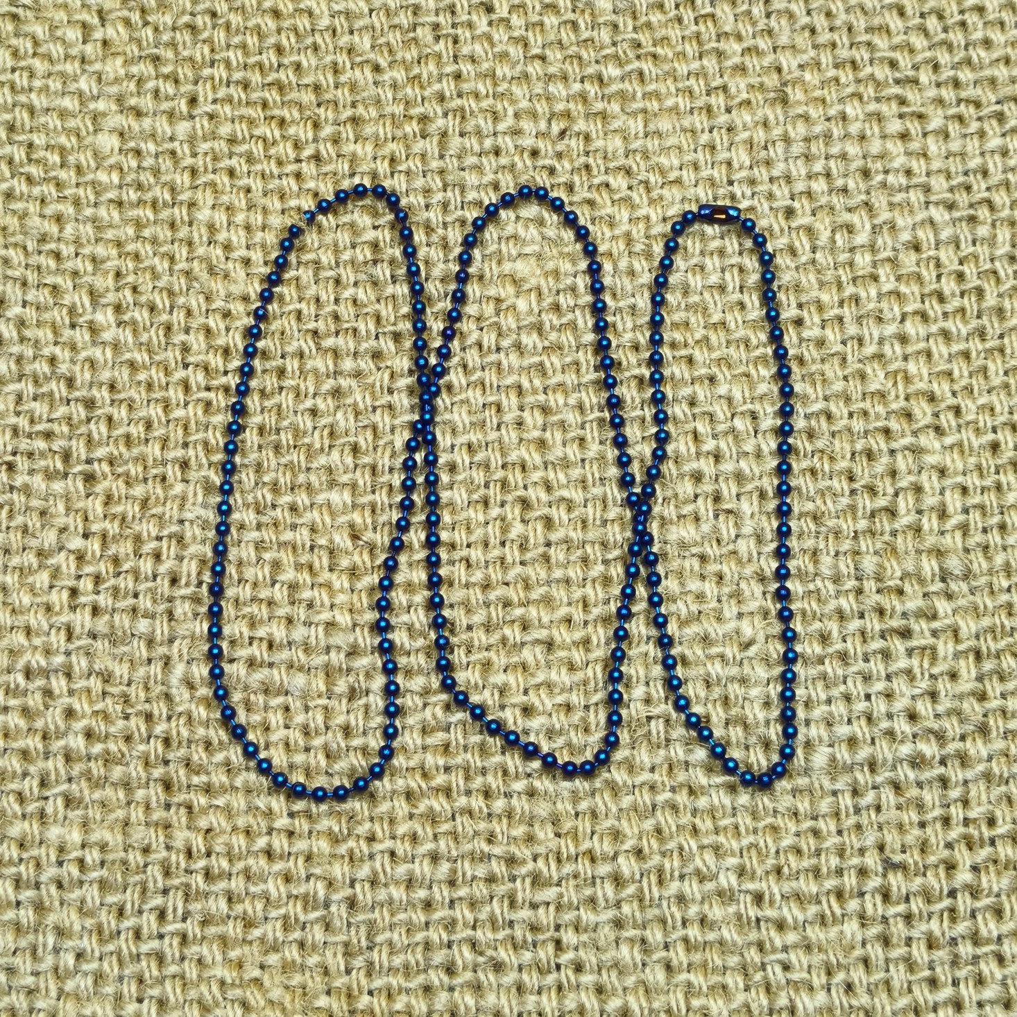 EDC Anti-allergy Pure Chain Ball Bead Necklace fire blue 2.4x650mm
