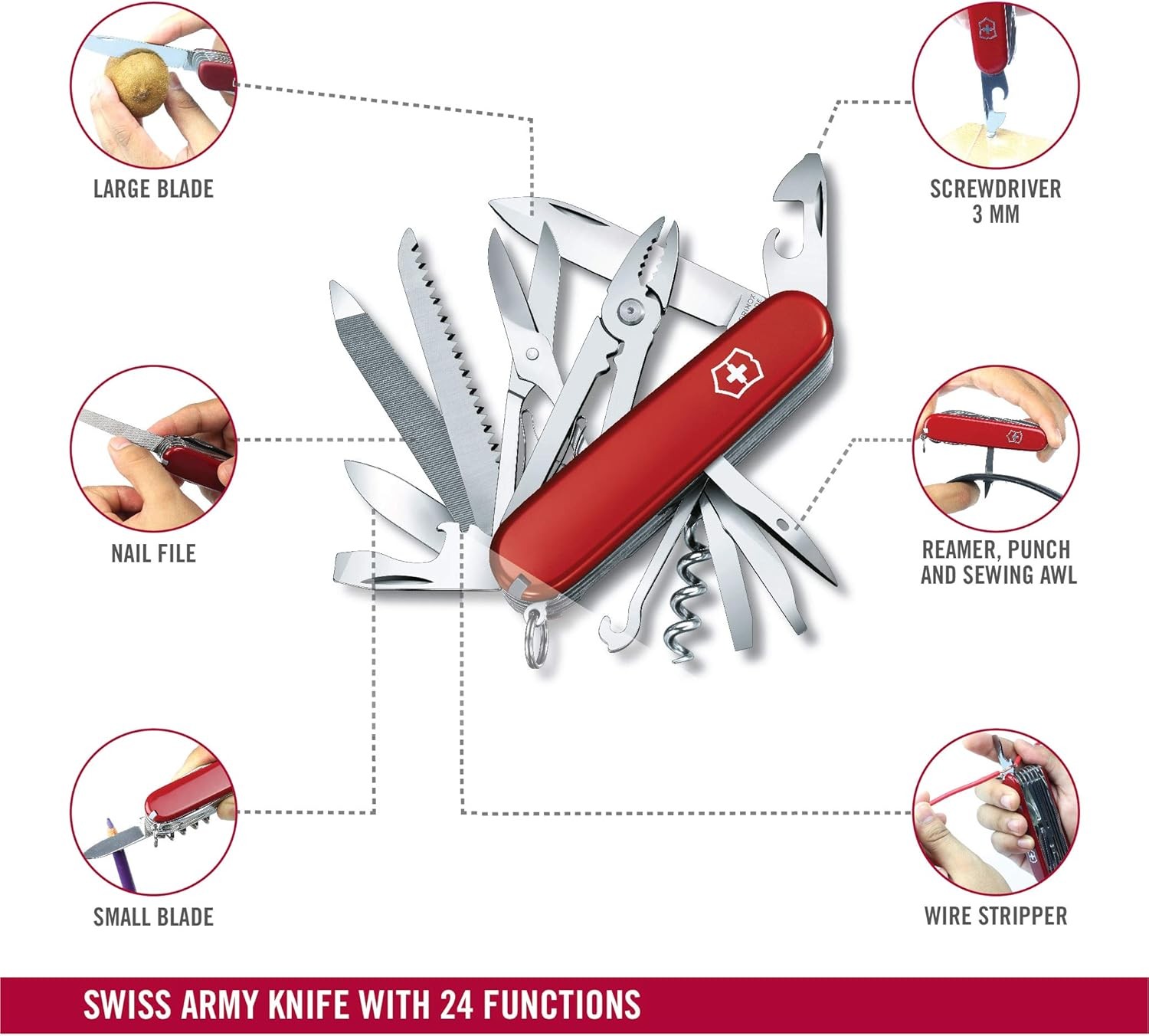 Victorinox Handyman 1.3773 Swiss Army Knife Red Multi-tool 24 Functions 91mm