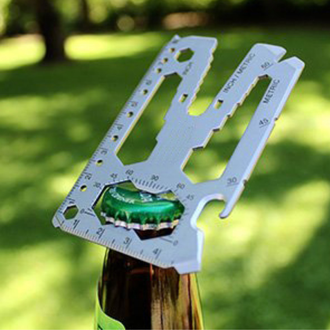 Stainless Steel Credit Card Tool 40 in 1 Multi Pocket Survival Camping Tools USA