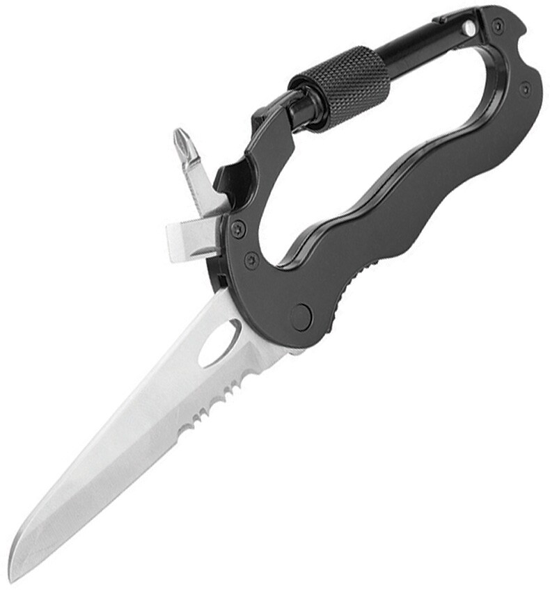 Sheffield Black Aluminum Wilco 4-In-1 Carabiner Multi-Tool