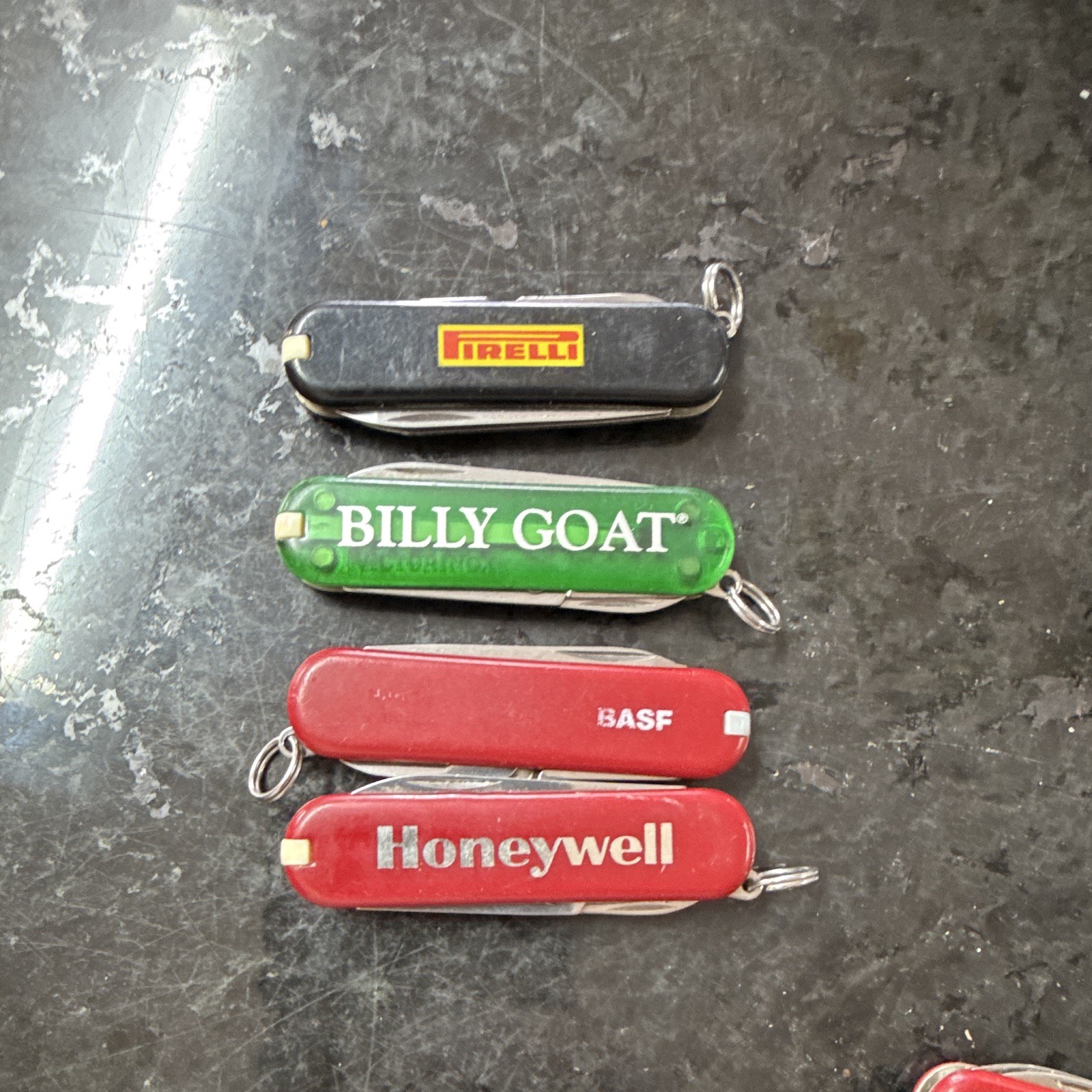 Lot of 8 Swiss Army Style Keychain Stainless, Logo