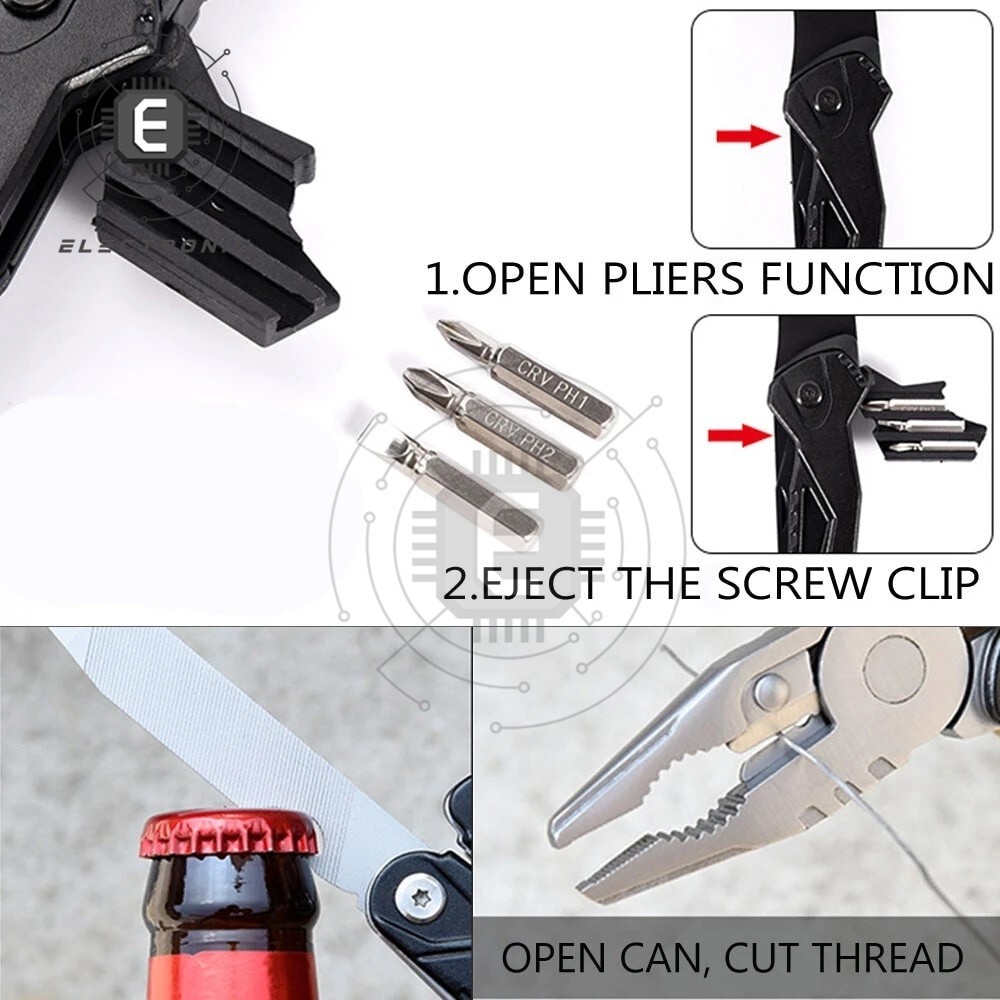 Stainless Steel Pliers Multitool Combination Outdoor Mini Multifunctional Hammer