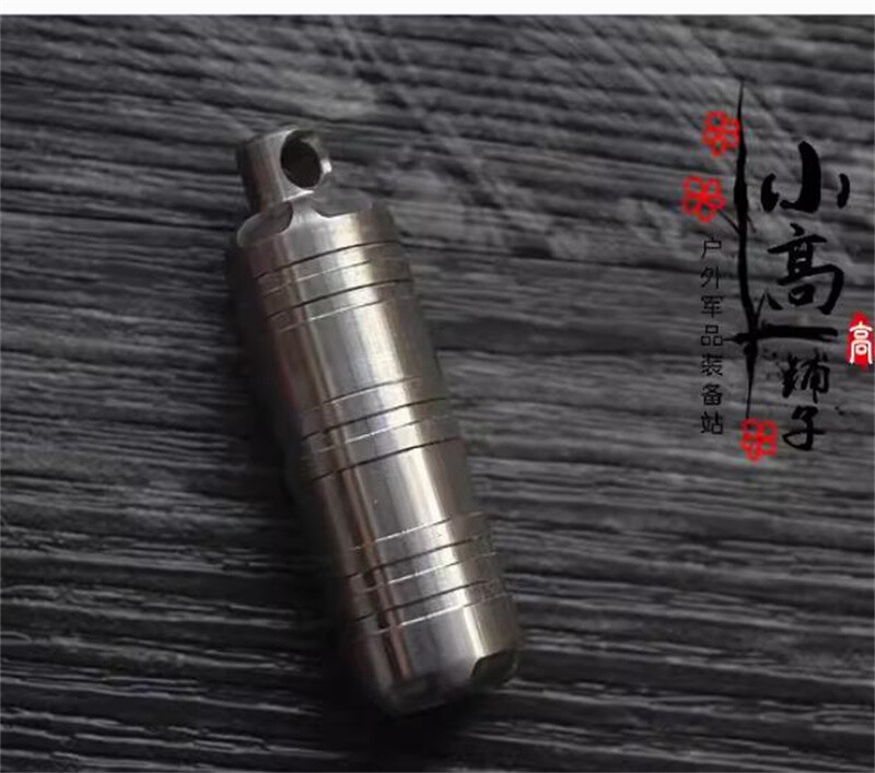 Titanium EDC Waterproof Tablet Pill Box Case Medicine Storage Capsule Pandent