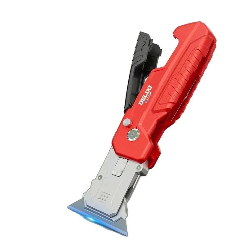 Versatile Utility Knife with Thick Holder & Trapezoidal Blade for Glue Removal