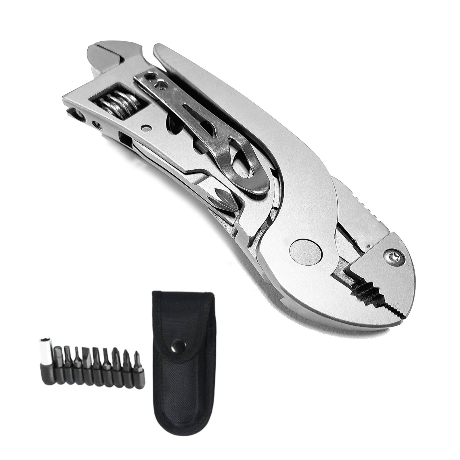 7-in-1 Multitool Wrench – Portable Adjustable Pocket Tool, Pliers, Screwdrivers