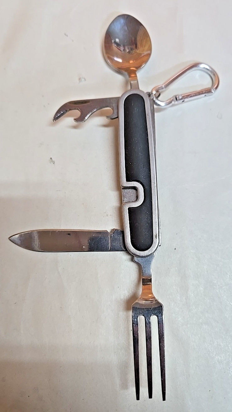 Camper’s Knife; Fork, Spoon, Knife, Bottle Opener