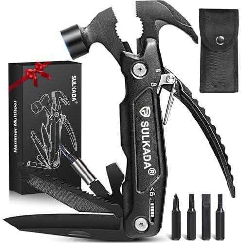 Gifts for men,Multitool Hammer 15 in 1 Camping Accessories Survival