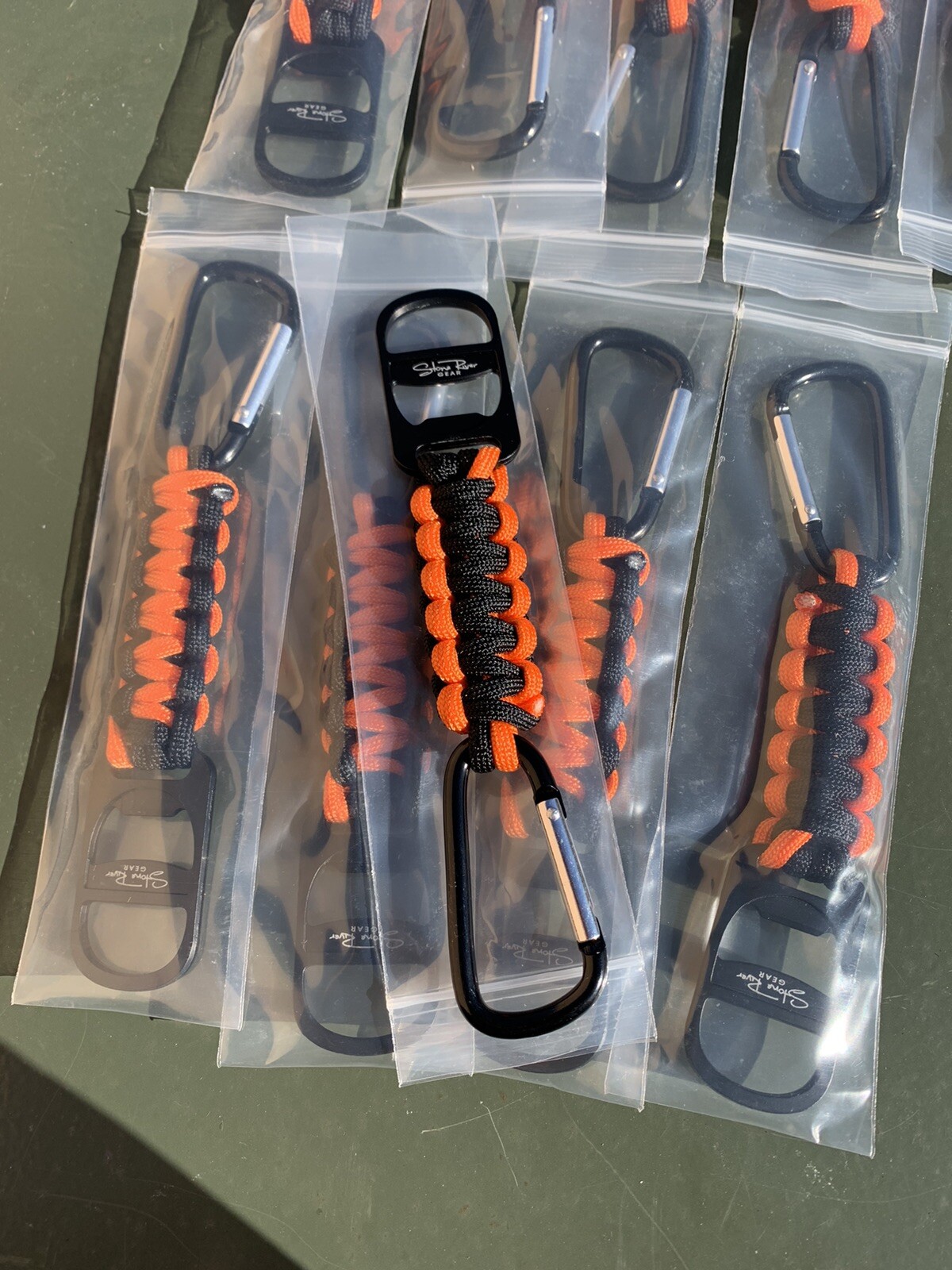 Lot 10 NEW Stone River Gear Paracord Keychain With Bottle Opener & Carabiner