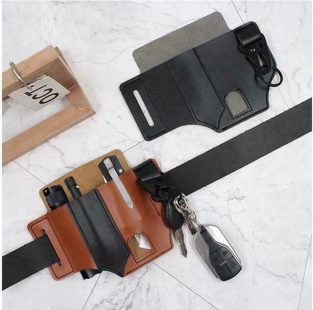 NEW Tactical Waist Bag Leather Multi Flashlight Knife Case Holster Pouch Storage