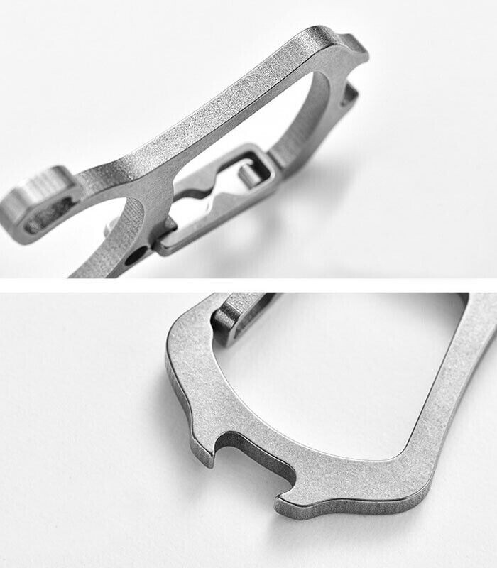 EDC Titanium Alloy Multi Tools Keychain Bottle Opener with Key Ring Gift