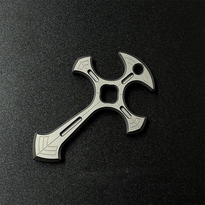 TC21 Titanium Alloy CNC Cross Necklace Pendant Bead Keychain Outdoor EDC Tools