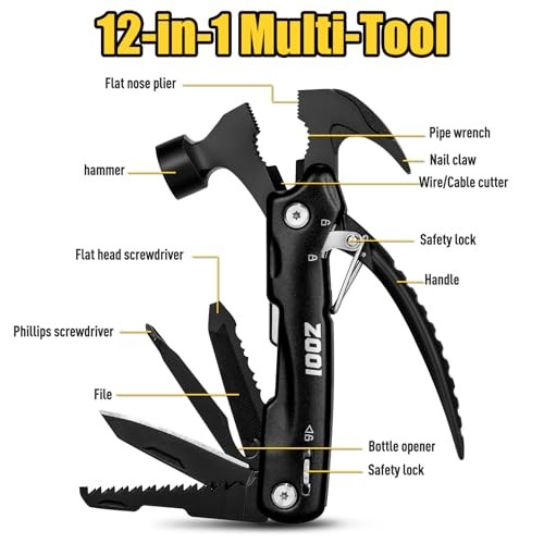 ZOOI – 12 in 1 Hammer Multitool – Camping Multitool & Pocket Multitool