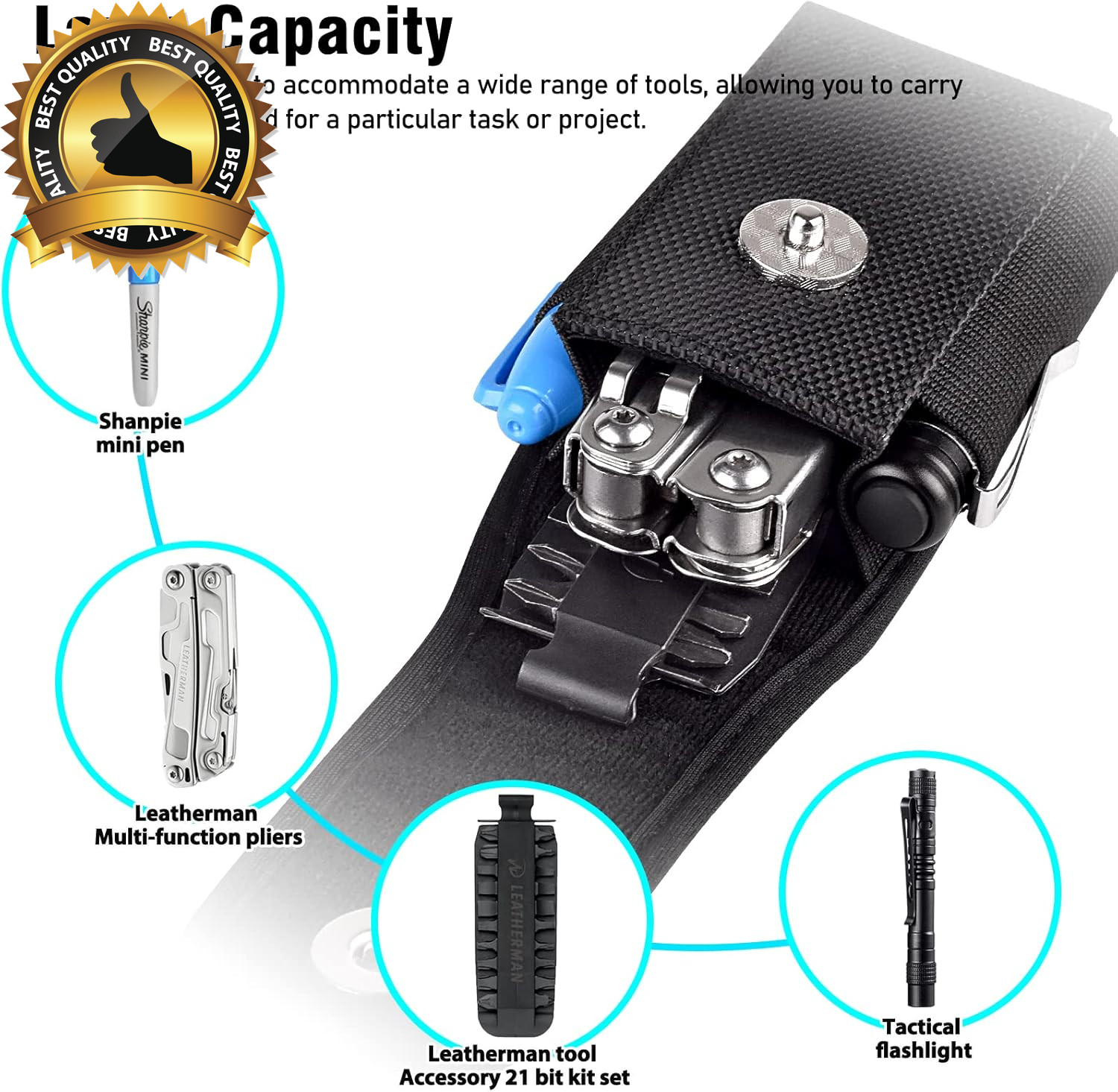 Multitool Sheath Compatible with Leatherman EDC Belt Organizer Tool Holster Pouc