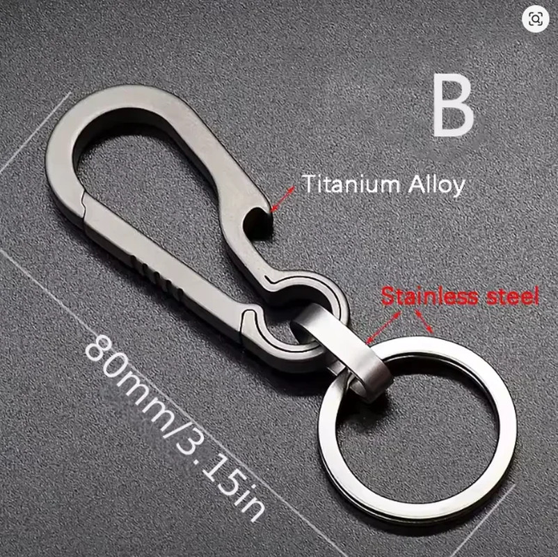 Titanium Buckles EDC Outdoor Tool Titanium Alloy Keychain Tiranium Buckle Key Ri