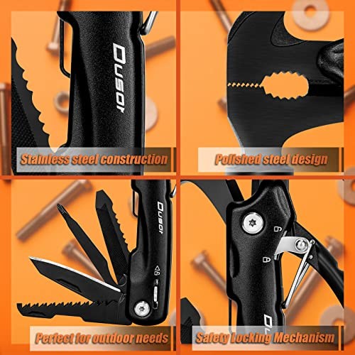 Gifts for Men 12 in 1 Hammer Multitool, Father’ s Day Gifts from Black