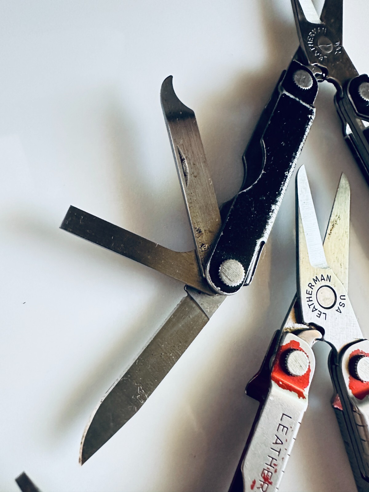 3 Vintage Leatherman Micra Red Blue Black Multi Tool Knife