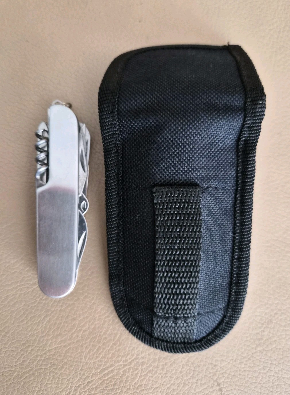 CAMP USA Multi Tool Pocket Knife Camping STAINLESS STEEL with Nylon Case