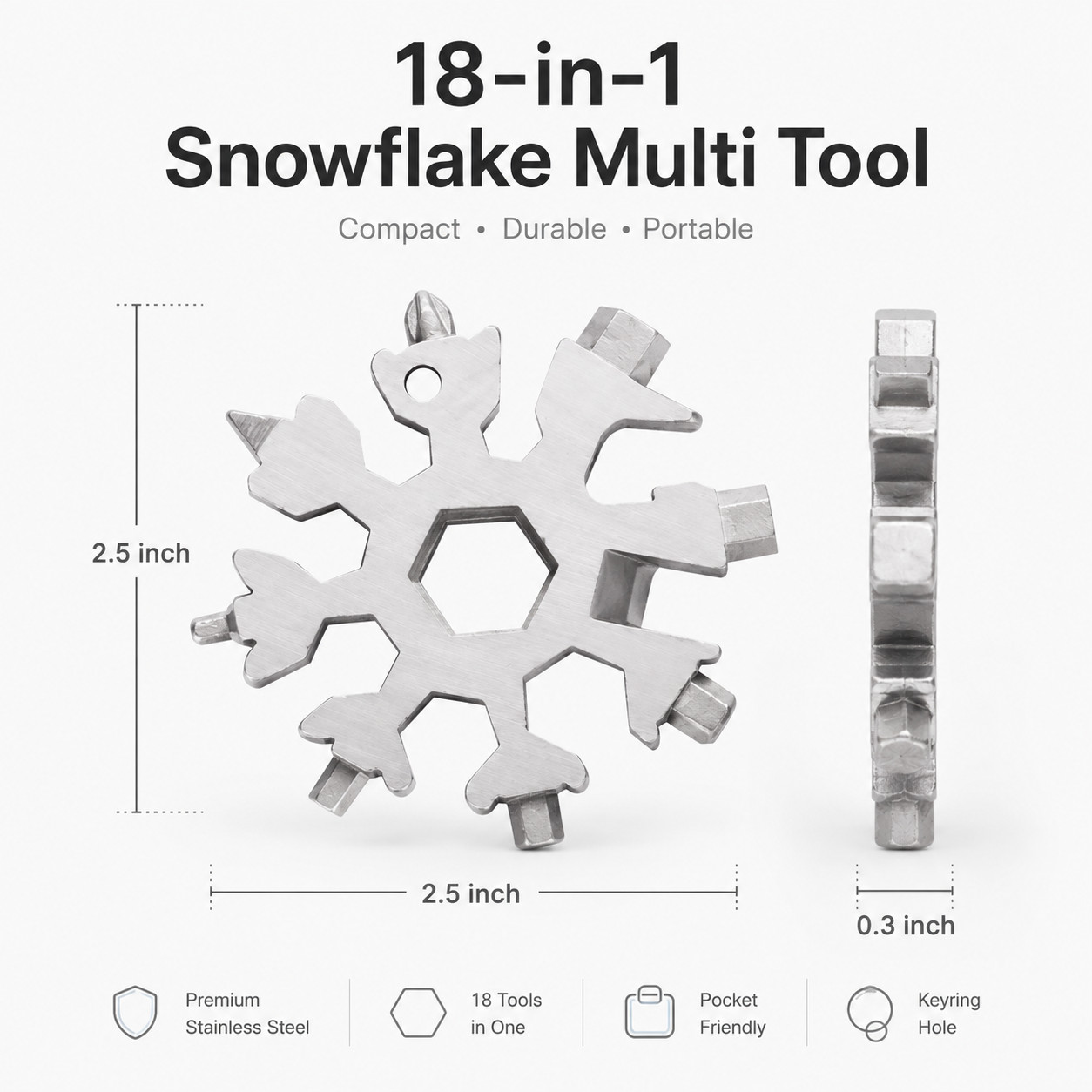 1/3pcs 18-in-1 Snowflake Multi-Tool Carbon Steel Multitool Screwdriver Opener