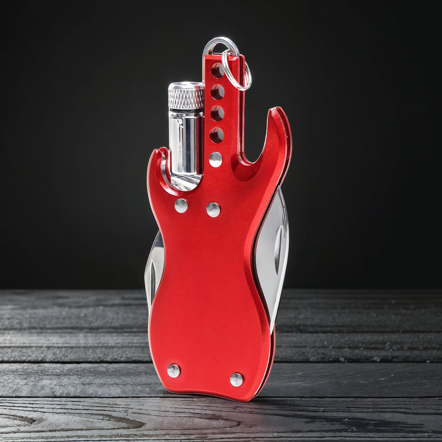 keepdrum KDMT-RD Multi Tool Keychain Guitar Red