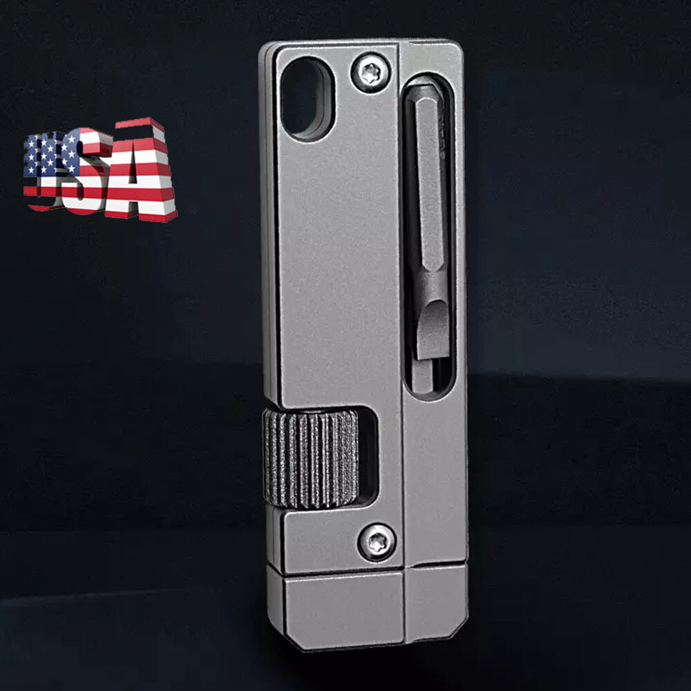 1X For EDC Titanium Alloy Multi Tool Adjustable Wrench Pocket With Bit Holder