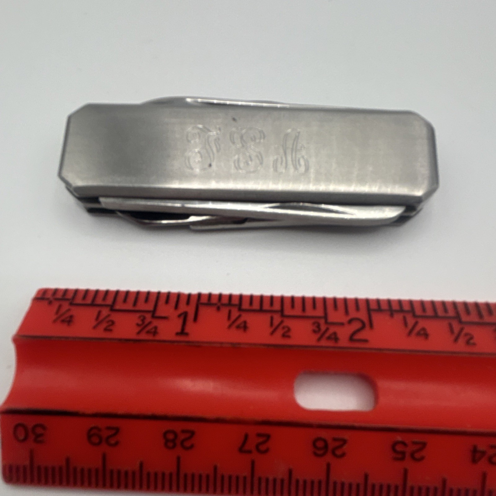 Stainless Steel 5-in-1 Multi-Tool Silver Knife Scissors File Bottle Opener