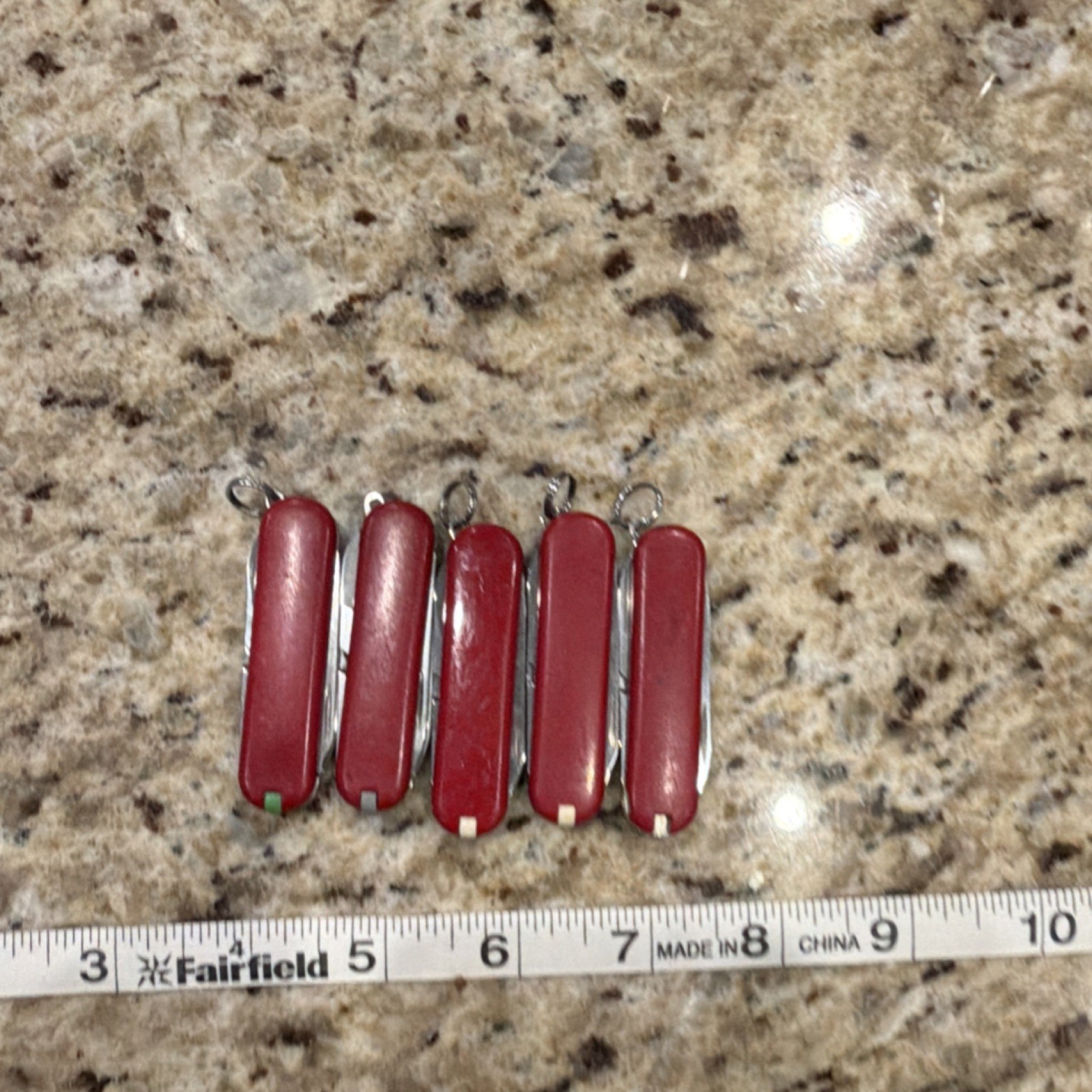 Victorinox Multi-Tool Red Stainless Steel Knife Scissors File Lot of 5