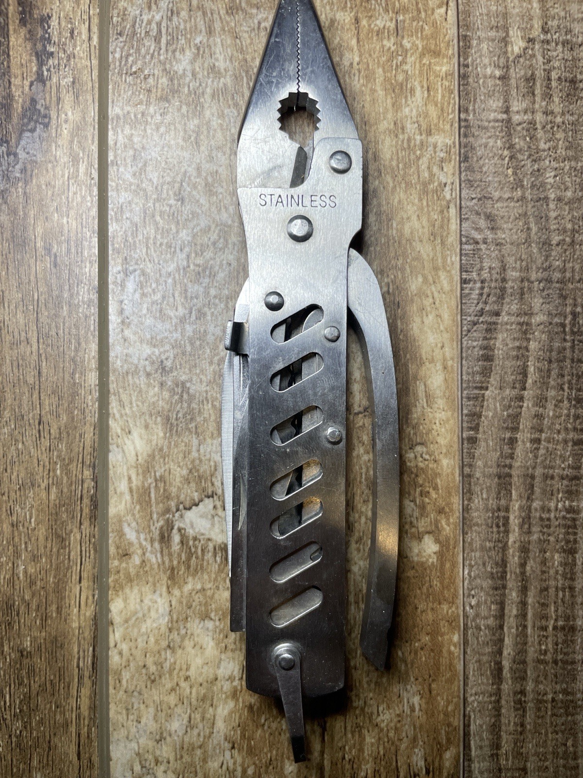 Stainless Steel Multi Tool Folding Pliers Knife Saw File 5.75” Closed
