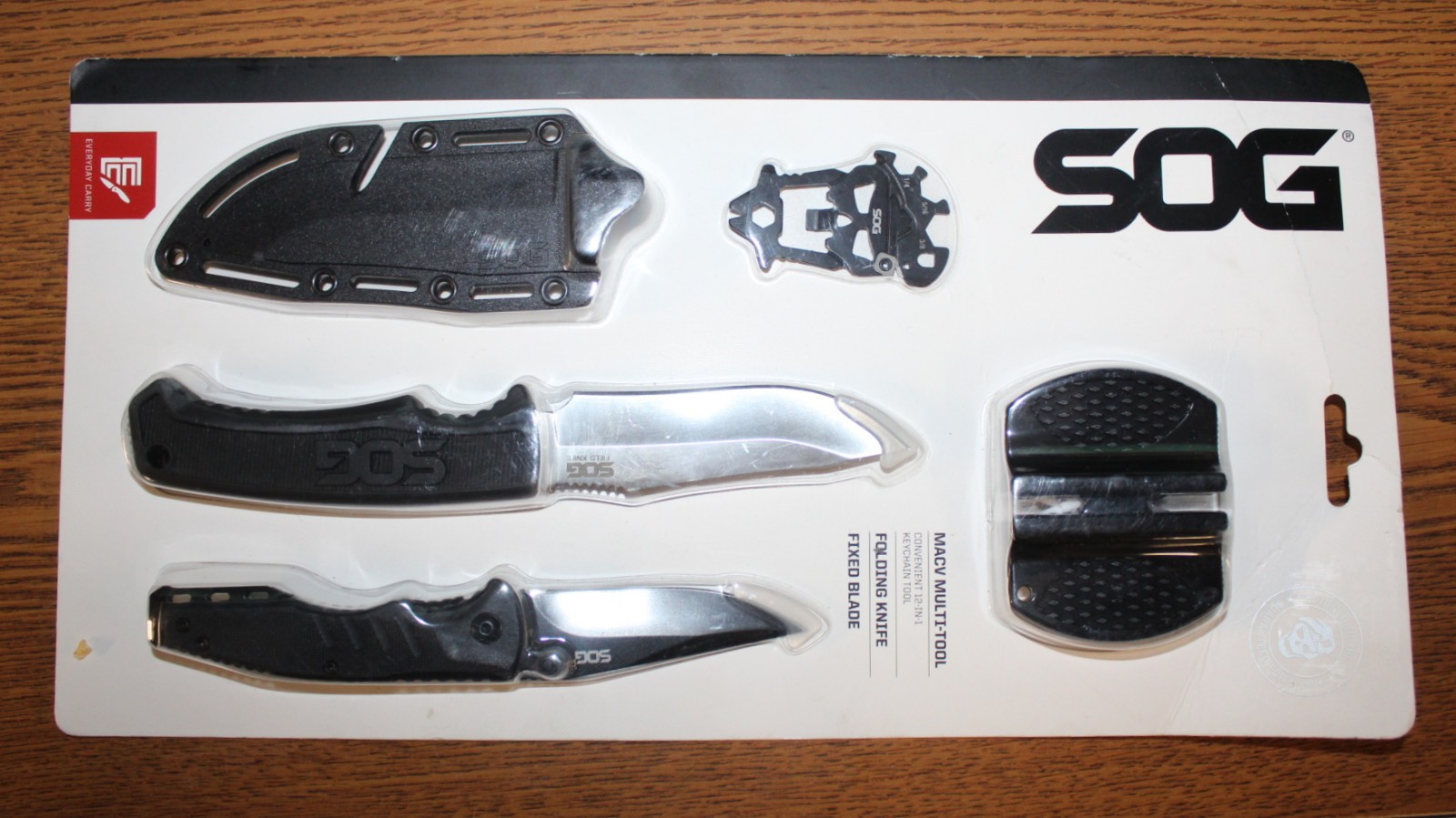 SOG Multi Tool 2 Knife Set With Sharpening Stone Made in The USA AO4077785