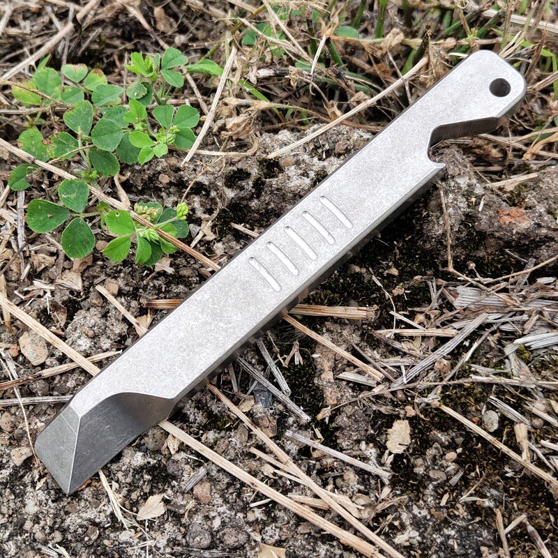 Titanium Pry Bar Crowbar Bottle Opener EDC Pocket Multi Tools Keychain Crowbar